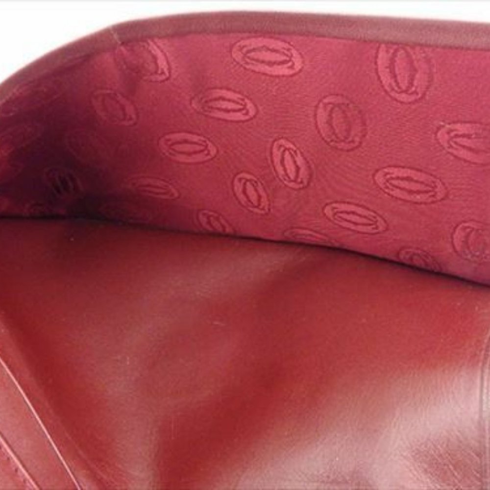 Cartier Wallet Purse Mastline Red Gold leather Woman unisex Authentic Used - Picture 6 of 8